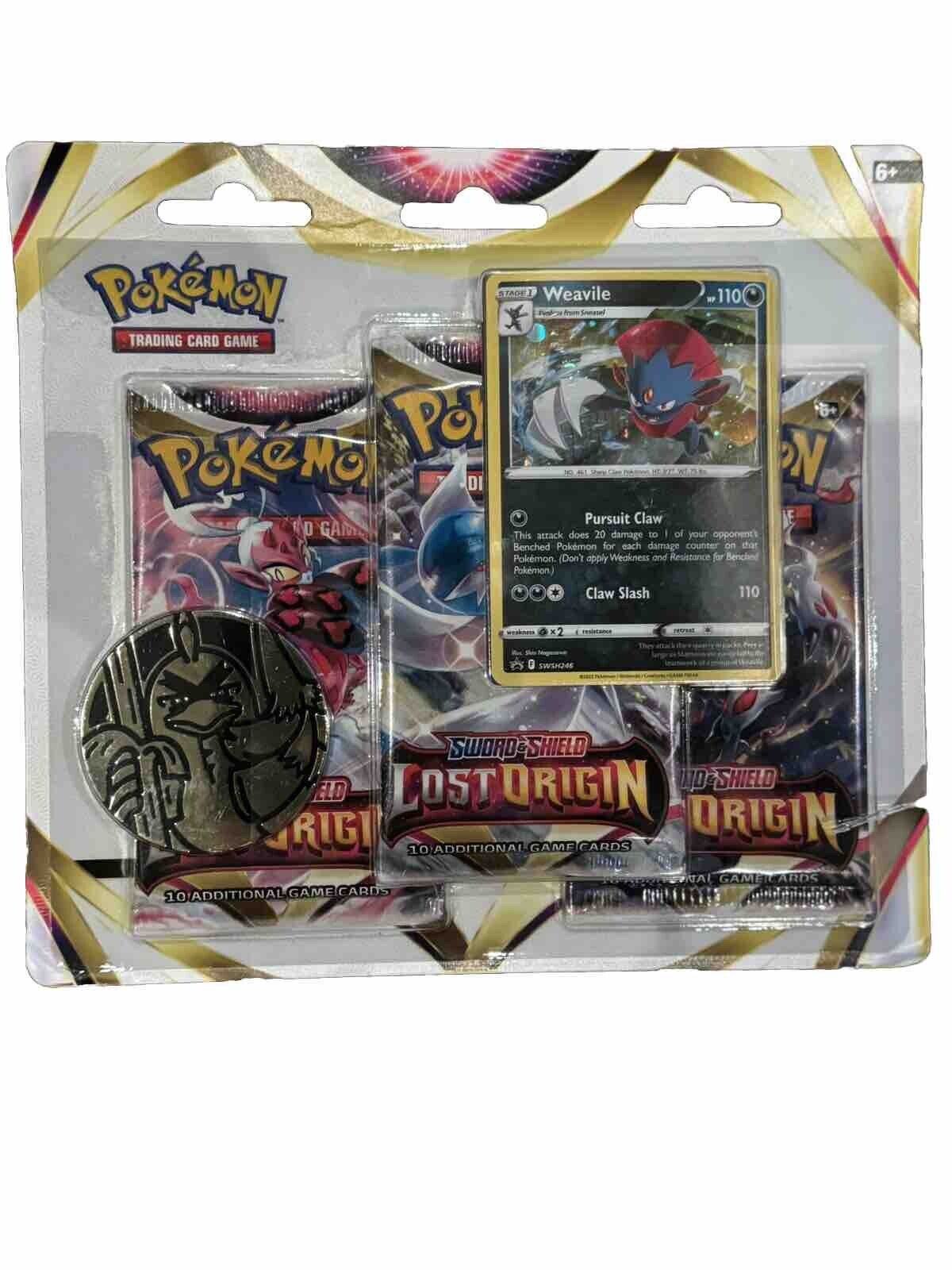 Weavile 3-Pack Blister from Lost Origin Pokémon card set